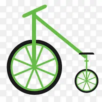 手绘卡通绿色简约大小车轮自行车-空若网 手绘卡通绿色简约大小车轮自行车-空若网