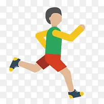 彩色扁平化跑步元素-空若网 彩色扁平化跑步元素-空若网