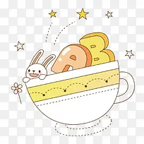 杯子里的字母和兔子-空若网 杯子里的字母和兔子-空若网