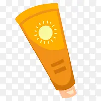 卡通橙色的防晒霜设计-空若网 卡通橙色的防晒霜设计-空若网