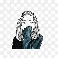 女孩插画速写-空若网 女孩插画速写-空若网