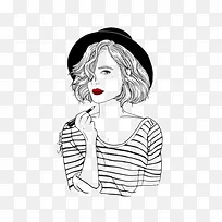 ��ñ�ӵ���Ů�廭-������