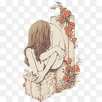 女生插画-空若网 女生插画-空若网