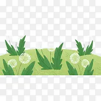卡通手绘绿色树木草地-空若网 卡通手绘绿色树木草地-空若网