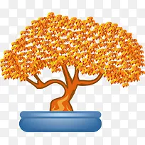 橙色树盆景-空若网 橙色树盆景-空若网