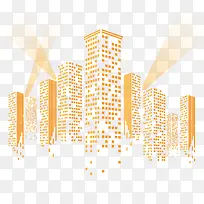 时尚橙色楼群设计矢量图-空若网 时尚橙色楼群设计矢量图-空若网