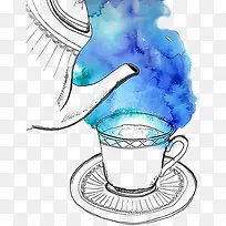 水彩茶壶-空若网 水彩茶壶-空若网