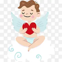 情人节捧着爱心的丘比特-空若网 情人节捧着爱心的丘比特-空若网