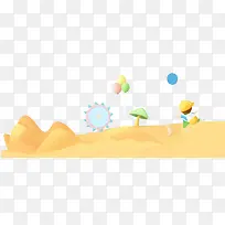 卡通手绘黄色沙漠-空若网 卡通手绘黄色沙漠-空若网