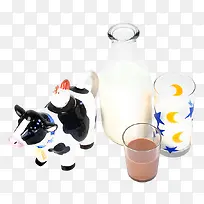 奶牛玩具玻璃杯子-空若网 奶牛玩具玻璃杯子-空若网