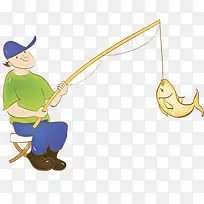 坐在凳子上钓鱼的人-空若网 坐在凳子上钓鱼的人-空若网