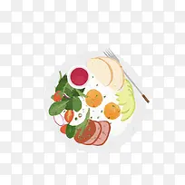 卡通手绘早餐食物摆拍素材-空若网 卡通手绘早餐食物摆拍素材-空若网