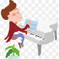卡通钢琴男孩-空若网 卡通钢琴男孩-空若网