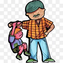 卡通父子矢量图-空若网 卡通父子矢量图-空若网