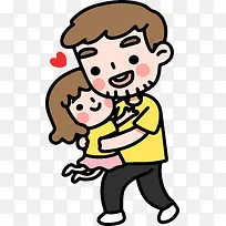 卡通爸爸和女儿矢量-空若网 卡通爸爸和女儿矢量-空若网