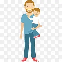 卡通抱小孩子的父亲矢量-空若网 卡通抱小孩子的父亲矢量-空若网