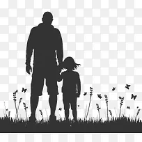 父亲与孩子剪影-空若网 父亲与孩子剪影-空若网