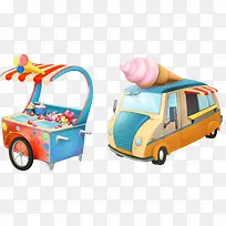 矢量卡通可爱小汽车糖果冰淇淋-空若网 矢量卡通可爱小汽车糖果冰淇淋-空若网
