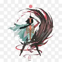 矢量水彩暗黑风格人物-空若网 矢量水彩暗黑风格人物-空若网