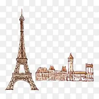 手绘金属色艾菲尔铁塔-空若网 手绘金属色艾菲尔铁塔-空若网