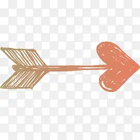 一个矢量手绘爱心射箭-空若网 一个矢量手绘爱心射箭-空若网