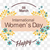 妇女节快乐花卉标签-空若网 妇女节快乐花卉标签-空若网