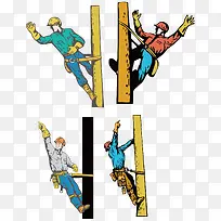 卡通电力维修工人矢量-空若网 卡通电力维修工人矢量-空若网