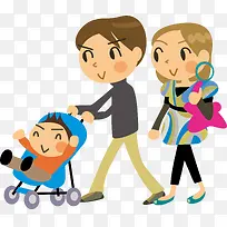 卡通一家三口矢量素材,-空若网 卡通一家三口矢量素材,-空若网