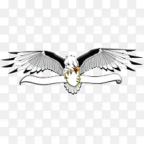 卡通手绘丝带标牌灰色老鹰-空若网 卡通手绘丝带标牌灰色老鹰-空若网