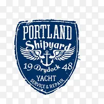 卡通船锚蓝色标签矢量图-空若网 卡通船锚蓝色标签矢量图-空若网