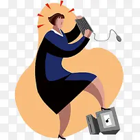 矢量拆电脑的女人-空若网 矢量拆电脑的女人-空若网