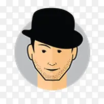Male Avatar Bowler Hat Icon-空若网 Male Avatar Bowler Hat Icon-空若网