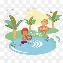 夏季水上乐园的的玩耍-空若网 夏季水上乐园的的玩耍-空若网