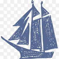 手绘帆船-空若网 手绘帆船-空若网