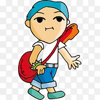 手绘卡通小男孩背吉他-空若网 手绘卡通小男孩背吉他-空若网