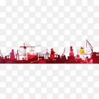 工地安全关注生命彩色几何剪影宣-空若网 工地安全关注生命彩色几何剪影宣-空若网