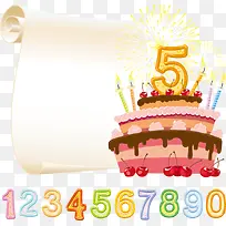 矢量生日蛋糕和数字-空若网 矢量生日蛋糕和数字-空若网
