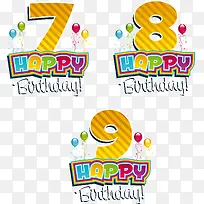 数字快乐生日海报促销素材-空若网 数字快乐生日海报促销素材-空若网