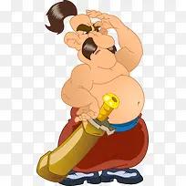 人物插画强壮大汉-空若网 人物插画强壮大汉-空若网