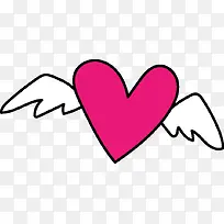 粉色爱心上的翅膀-空若网 粉色爱心上的翅膀-空若网