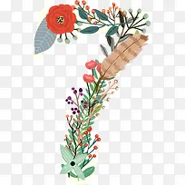 花朵数字数字7-空若网 花朵数字数字7-空若网