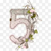 花卉装饰数字5-空若网 花卉装饰数字5-空若网