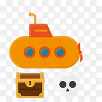 扁平化橙色潜水艇-空若网 扁平化橙色潜水艇-空若网