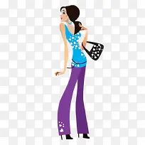 卡通时尚购物女孩-空若网 卡通时尚购物女孩-空若网