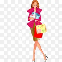 时尚购物美女矢量素材-空若网 时尚购物美女矢量素材-空若网