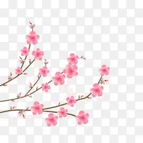 粉色桃花树枝矢量图-空若网 粉色桃花树枝矢量图-空若网