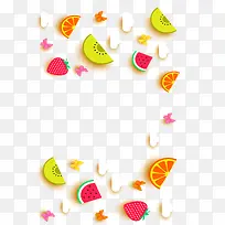 免抠卡通五彩水果装饰蝴蝶-空若网 免抠卡通五彩水果装饰蝴蝶-空若网