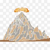 矢量装饰插画火山爆发-空若网 矢量装饰插画火山爆发-空若网