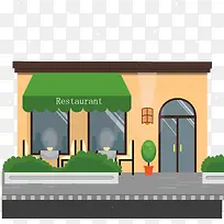 夜晚营业中的餐厅矢量素材-空若网 夜晚营业中的餐厅矢量素材-空若网