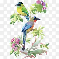 矢量树枝上的卡通小鸟-空若网 矢量树枝上的卡通小鸟-空若网